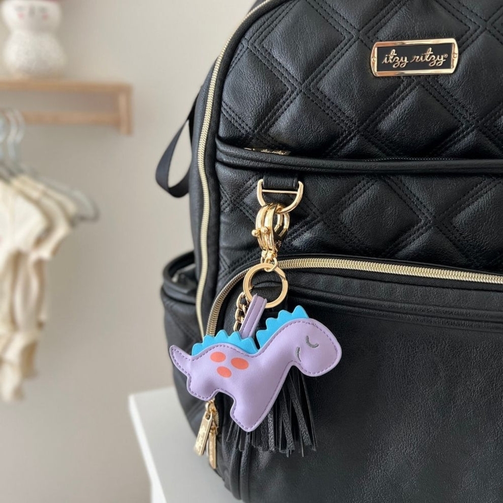 Itzy Ritzy Purple and Blue Dinosaur Bag Charm New With Tags
